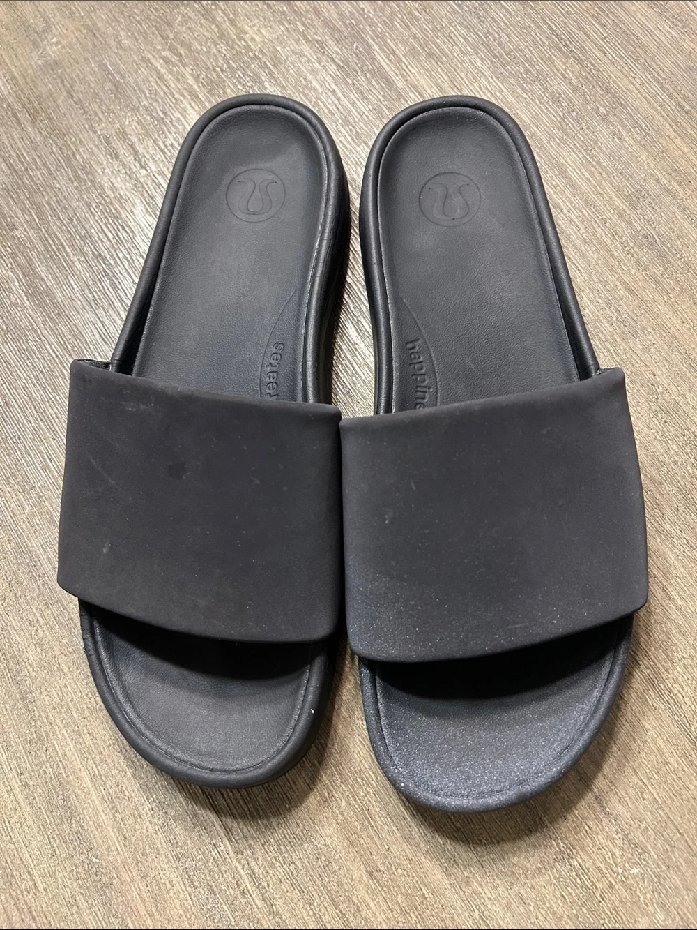 Lululemon Black Slide Black Sandals, Size 11, Gently Used.